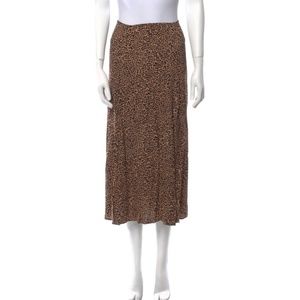 Reformation Leopard Print Midi Skirt